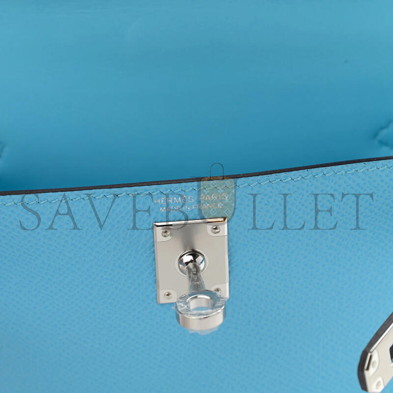 H**me5 master mini kelly epsom blue celeste palladium hardware (19*12*5.5cm)
